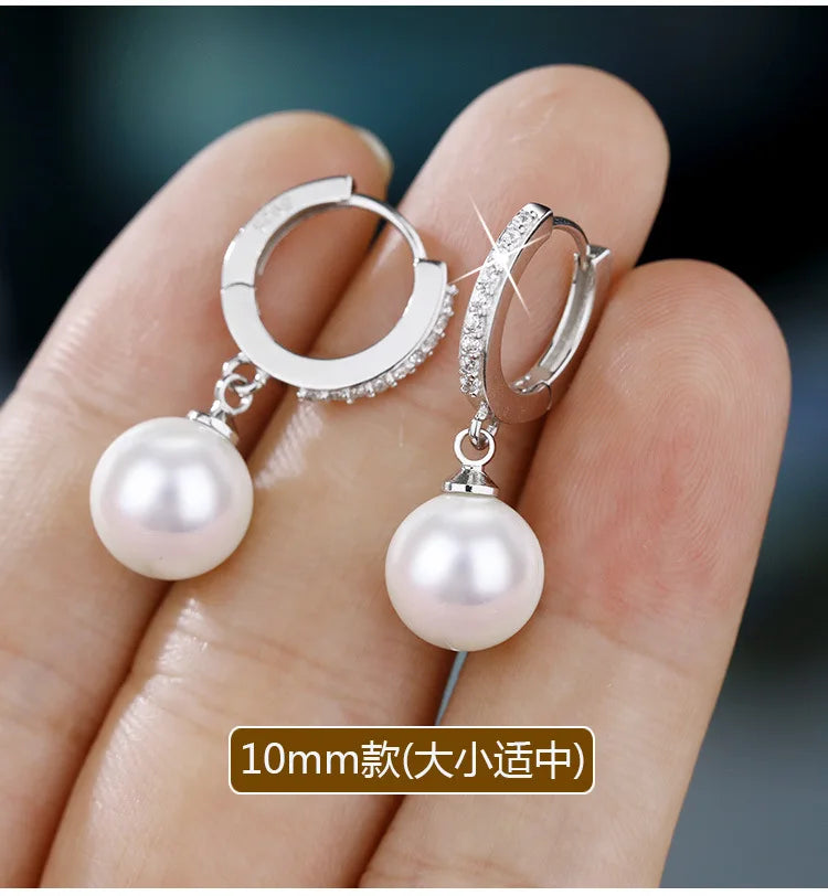 Starmoon 2023 Pearl Earrings Genuine Natural Freshwater Pearl 925 Sterling Silver Earrings Pearl Jewelry For Wemon Wedding Gift