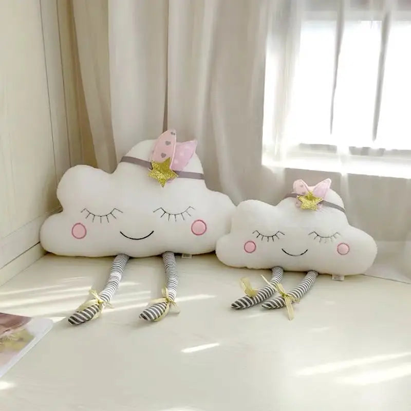 Nordic Nursery Cloud face Decorative Cushion Plush Stuffed Cloud Pillows For Nursery Decor Children Boys Girls Room Decoration