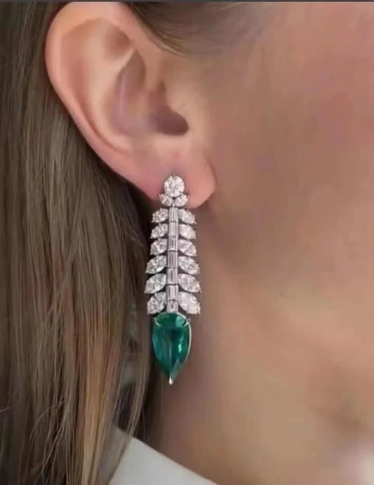 Janekellly New indina Trendy waterdrop  Earring For Women Wedding Party Indian Dubai Bridal Jewelry boucle d'oreille femme Gift