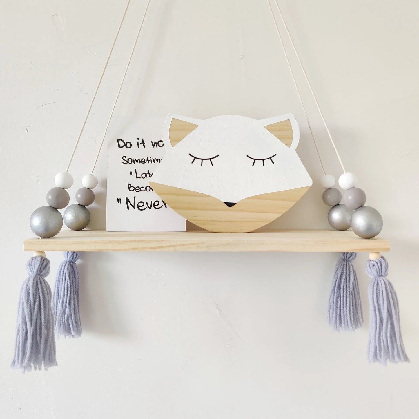 Kids Room Decorative Wooden Shelf Natural Wood Wall Hanging Shelves Nursery Baby Bory Girl Kids Room Storage Decoration Shelf