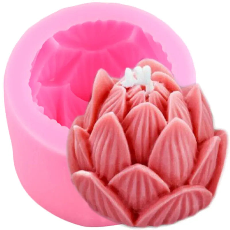 Rose Flower Peony Tulip Candle Molds Buddha Soap Silicone Mold Chocolate Candy Epoxy Resin Moulds Fondant Cake Decorating Tools