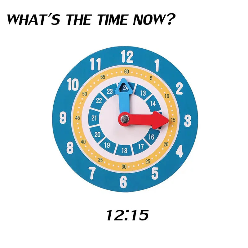 Kids Montessori Materials Wooden Clock Toys Time Learning Teaching Aids Educational Toys For Children School Clever Board Toy