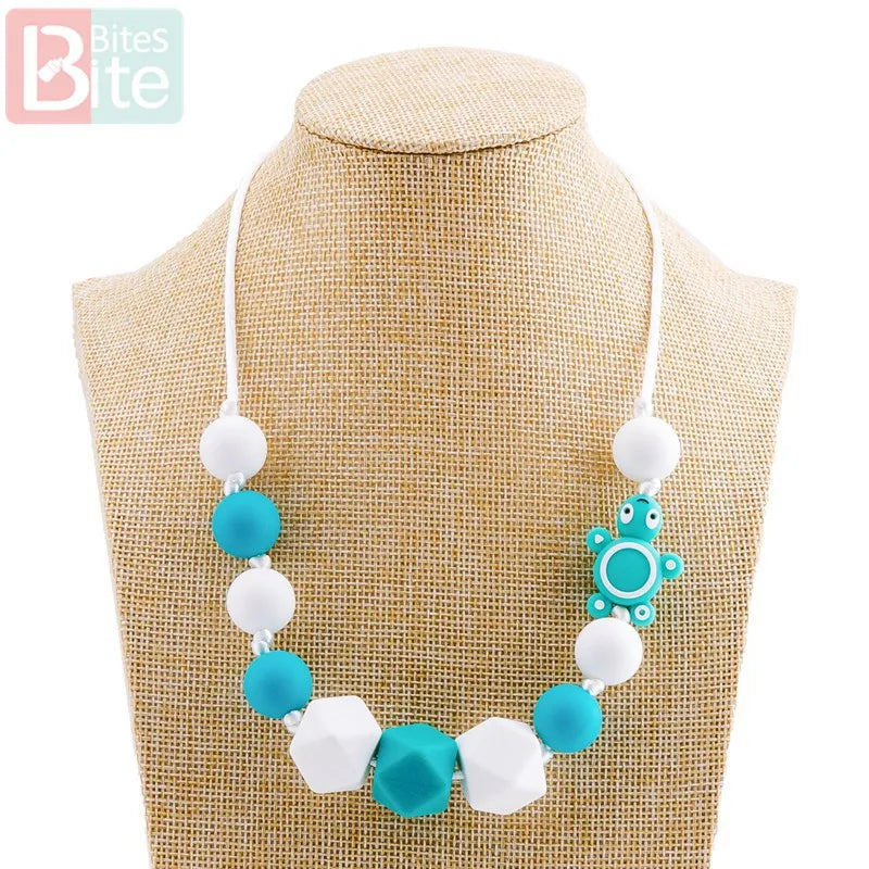 Hemasa Baby Teething Necklace Food Grade Silicone Beads Long Chain Baby Goods Silicone Bead Nurse Gift For Baby Teether