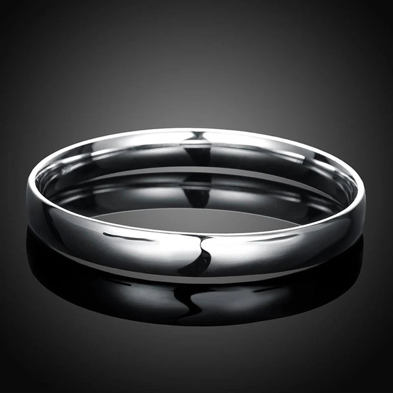Aravant 925 Silver 10MM Smooth Bracelet&Bangle For Men Women Fashion Jewelry Gifts