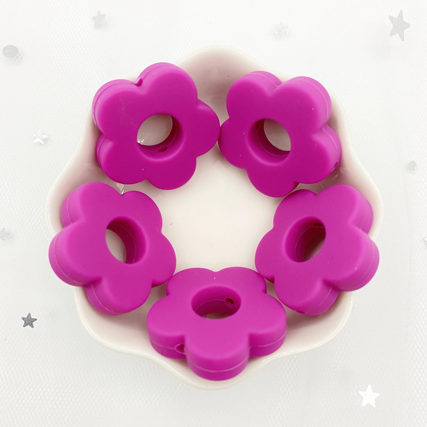 10 pcs Flower Silicone beads Baby Teething nursing DIY Crafts teething chew Beads Clips Soother Chain Accessories babi Toys