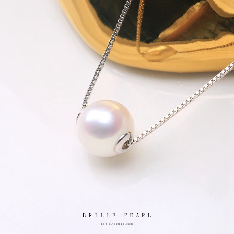 Hemasa  Pearl Pendant Necklace S925 Silver  pearl necklace for women/Girls