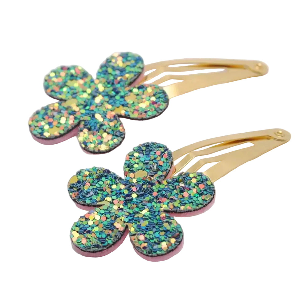 Tejesa 18pcs/lot Gold Plated Hairpins Flower Shape Kids Birthday Gift Child Glitter Hair Accessories