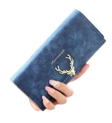 Hemasa Women Purse Long with Metal Christmas Deer Wallets for Girls/Women