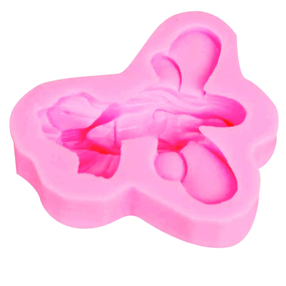 M679 Cute Fairy Female Angel Shape 3D Fondant Cake Silicone Mold Food Grade Mastic Pastry Candy Clay Making Soap Candle Moulds