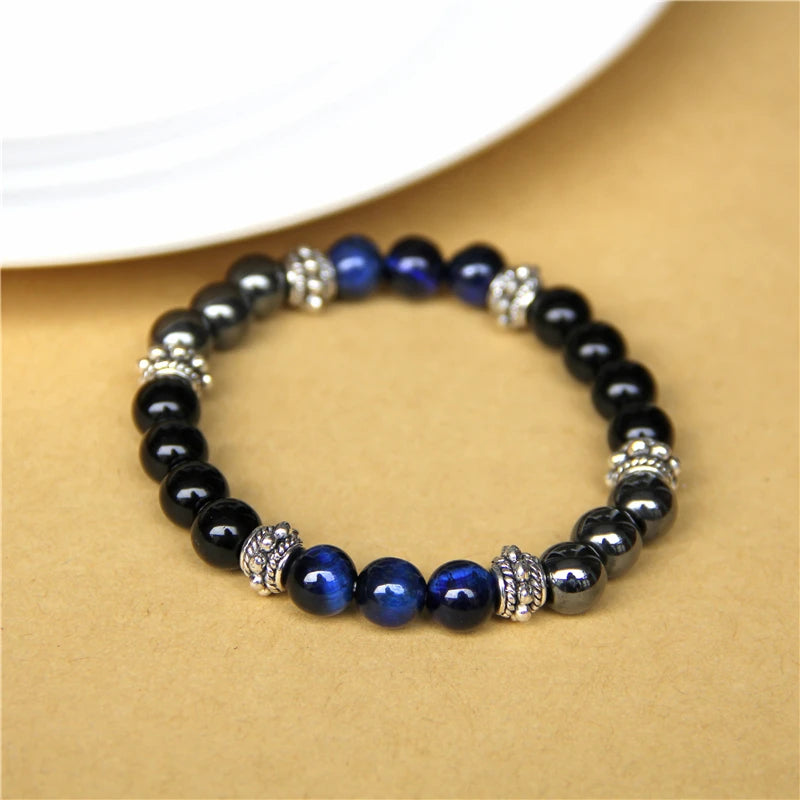 Natural Stone Bracelets Men Women Bracelets Tiger Eye Beads Braslet for Man Women Handmade Casual Jewelry hommes bijoux
