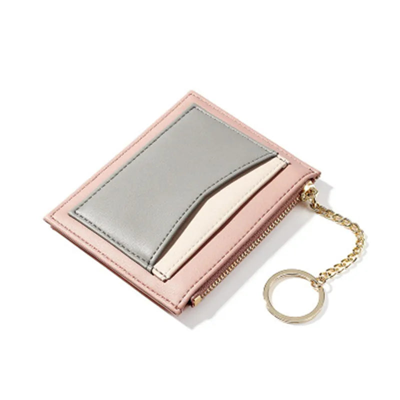 TAOMICMIC Korean Version Of The Mosaic Ladies Wallet Multi-card Zipper Card Package Keychain Small Wallet Coin Purse Female