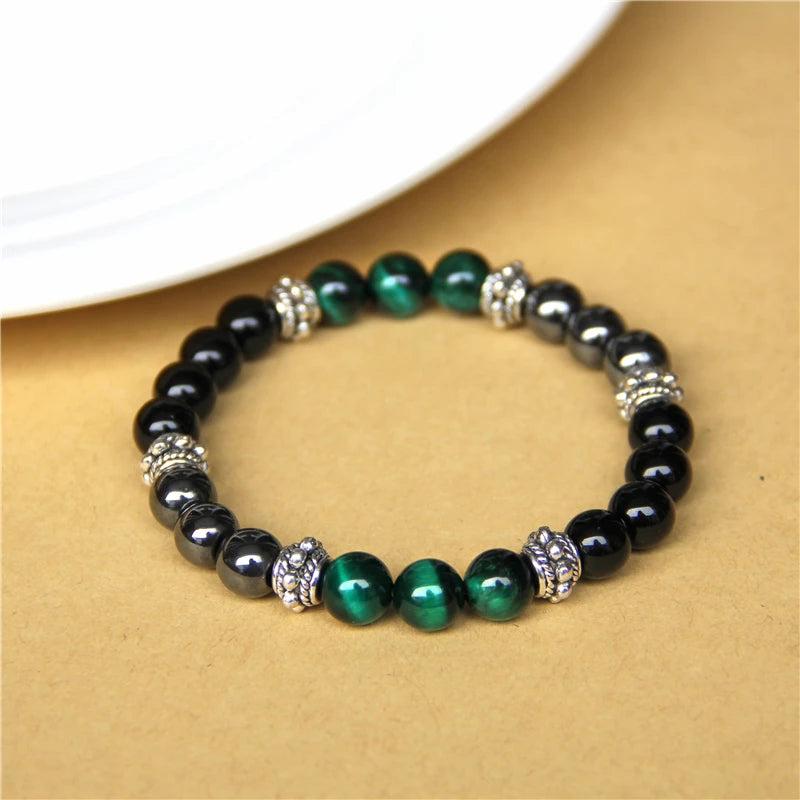 Natural Stone Bracelets Men Women Bracelets Tiger Eye Beads Braslet for Man Women Handmade Casual Jewelry hommes bijoux