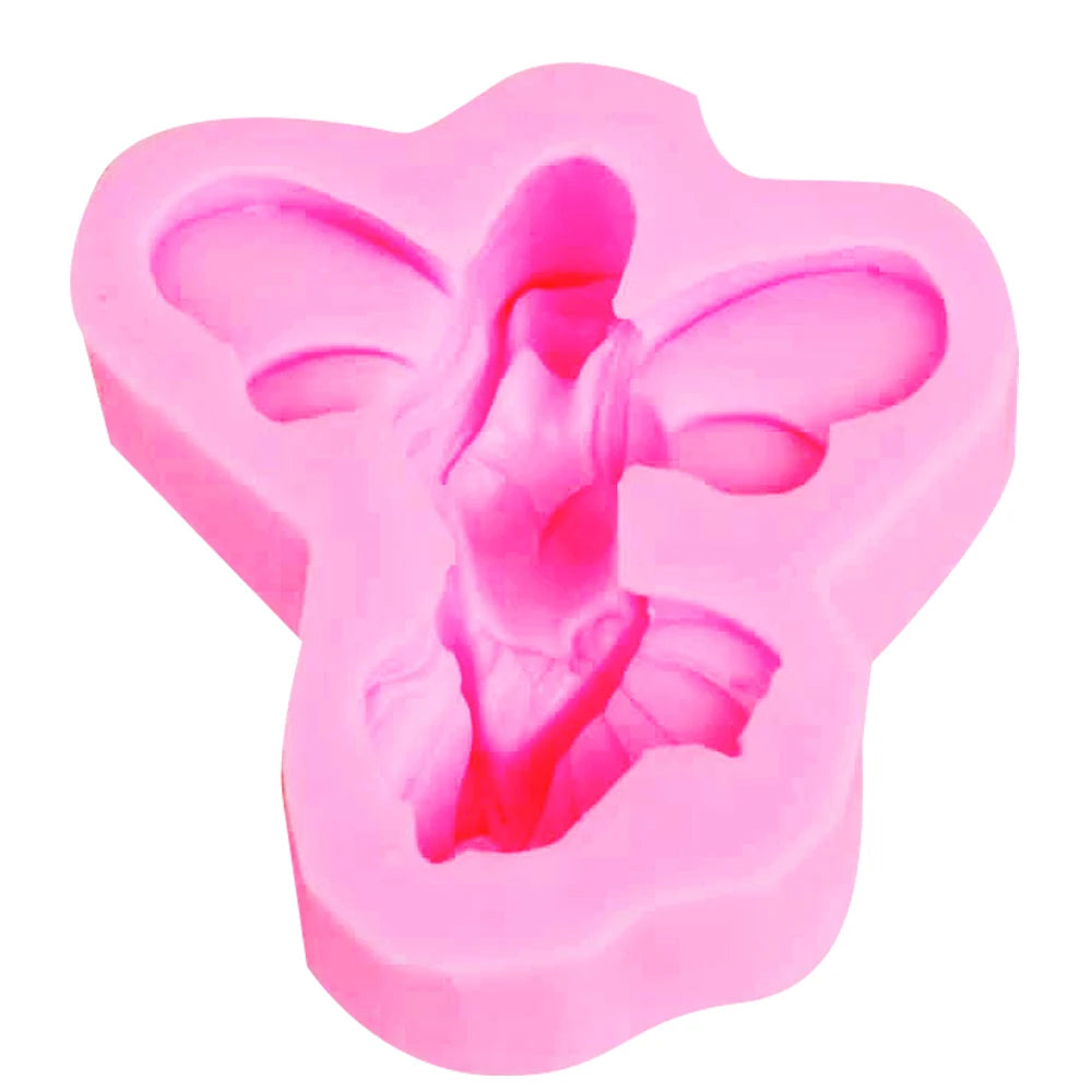 M679 Cute Fairy Female Angel Shape 3D Fondant Cake Silicone Mold Food Grade Mastic Pastry Candy Clay Making Soap Candle Moulds