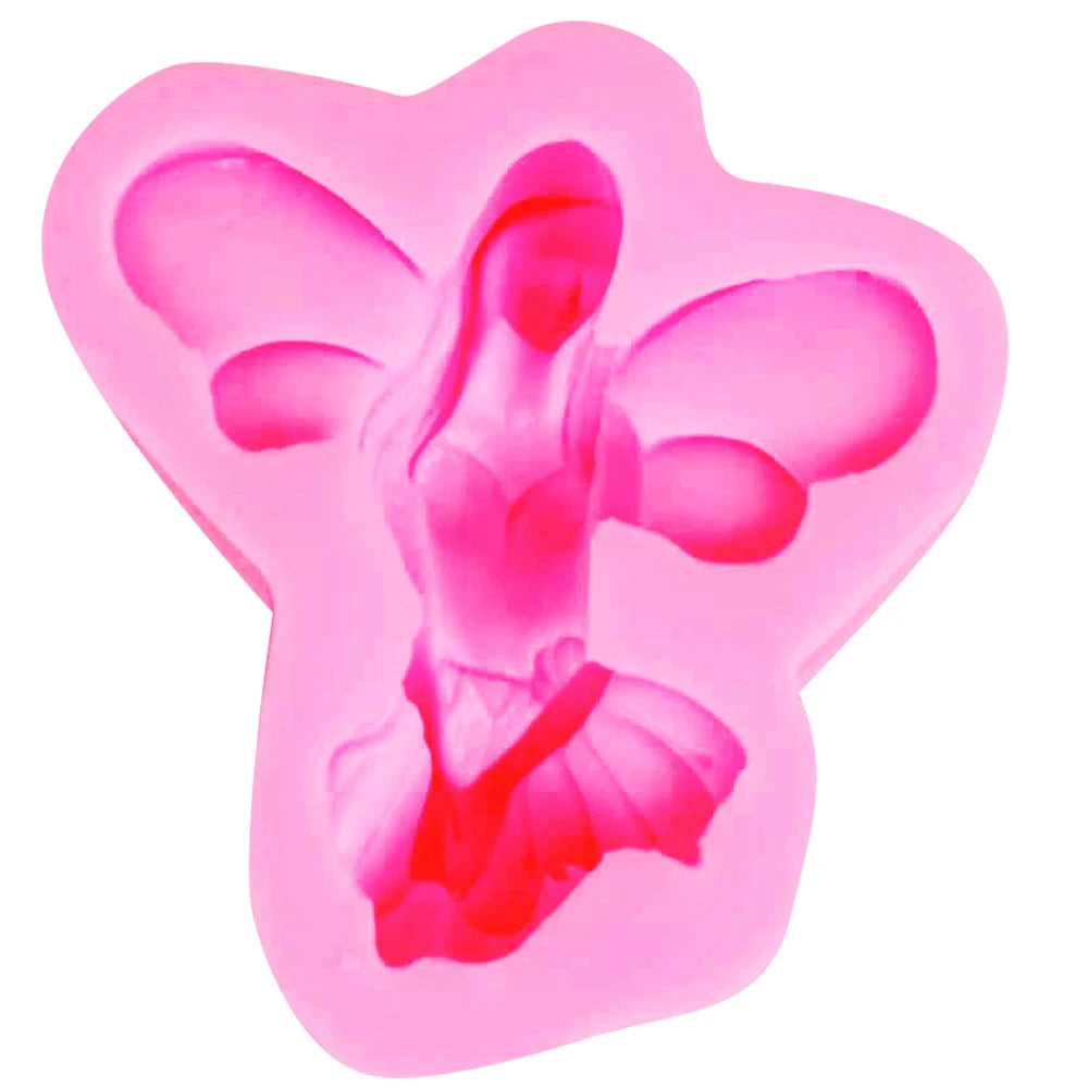 M679 Cute Fairy Female Angel Shape 3D Fondant Cake Silicone Mold Food Grade Mastic Pastry Candy Clay Making Soap Candle Moulds