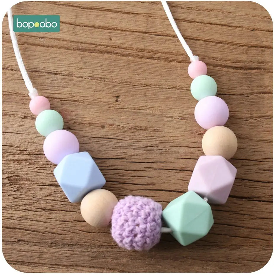 Hemasa Baby Teething Silicone Necklace Food Grade Silicone Beads Hexagon Baby Toys Silicone Perle BPA Free Baby Teether