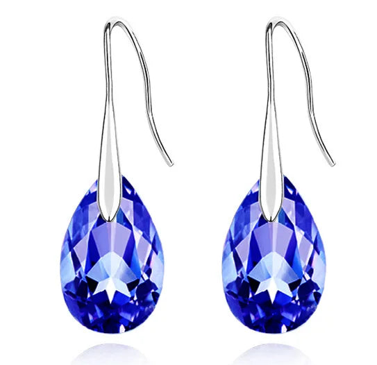 2024 queen girl birthday gifts brand wedding austrian crystal 18KGP sweet tear water Drop Earrings fashion Jewelry women 80335