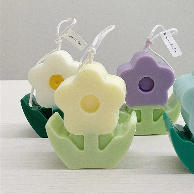 Tulips Flowers Silicone Candle Mold DIY Craft Plant Flower Plaster Resin Mold Handmade Home Ornaments Soap Candle Making