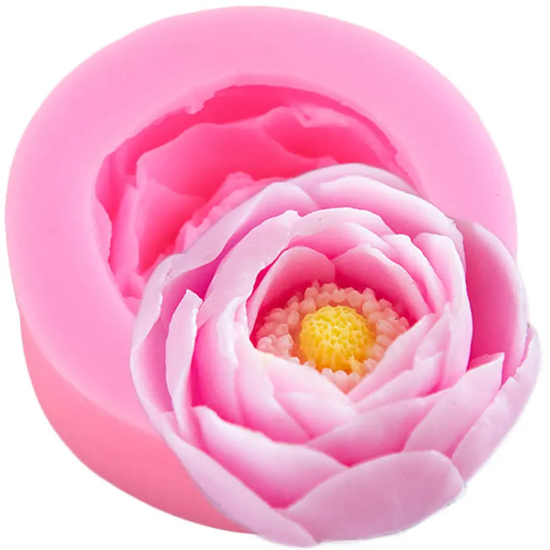 Rose Flower Peony Tulip Candle Molds Buddha Soap Silicone Mold Chocolate Candy Epoxy Resin Moulds Fondant Cake Decorating Tools