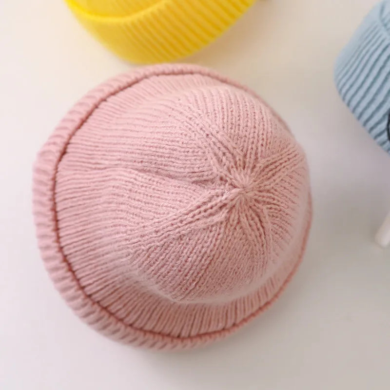 Autumn and winter baby hats cartoon smiley knitted children's hats suitable for 6 months-6 years old male and female babies