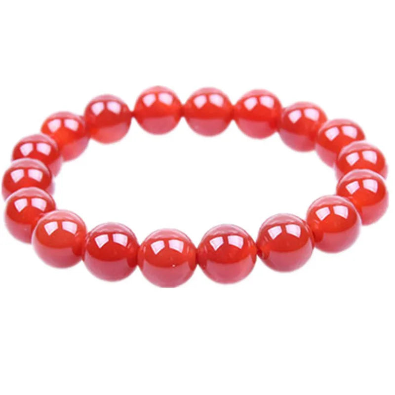 Red Carnelian Coral Natural Stone Beads Elastic Beaded Bracelet Bangle Men Women Bracelets Jewelry Gifts 4mm 6mm 8mm 10mm 14mm