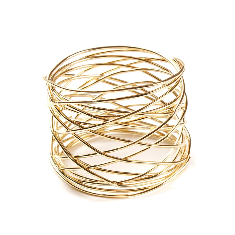 1pc Hohe Qualität Breite Runde Gold Serviette Ringe Metall Kreuz Hohl Gold Serviette Halter für Tisch Dekoration 4cm