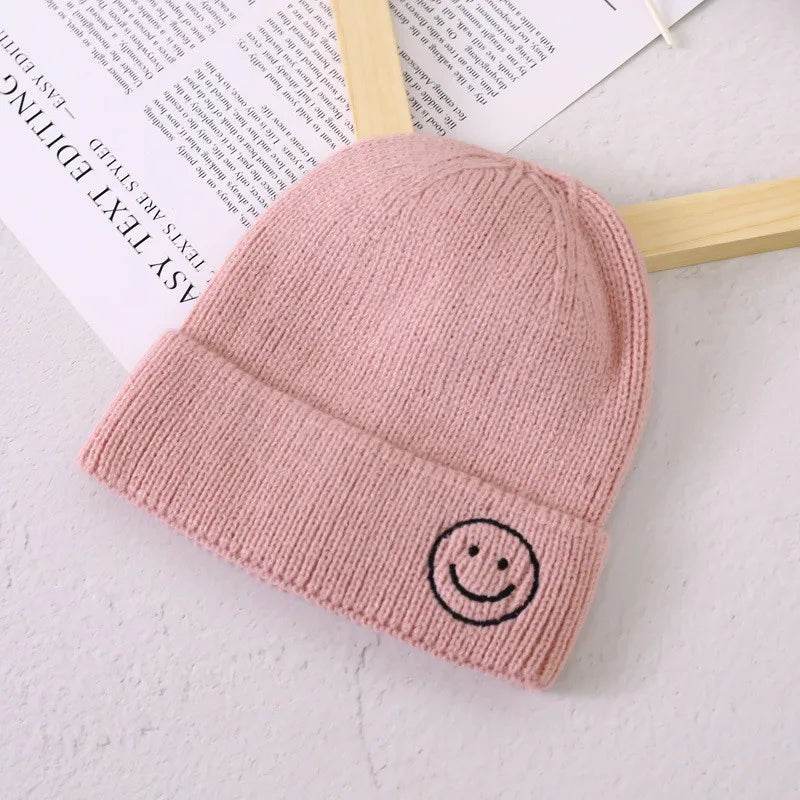 Autumn and winter baby hats cartoon smiley knitted children's hats suitable for 6 months-6 years old male and female babies
