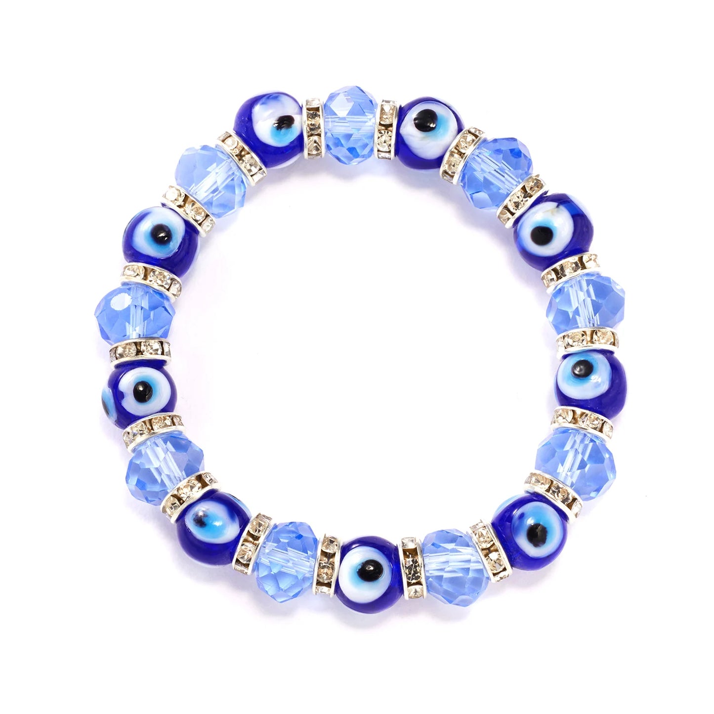 Adjustable Elastic String Evil Eye Bracelet Crystal Rhinestone Resin Beads Lucky Bracelet For Women Men Lady Couple Girl Gift