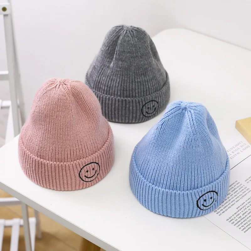 Autumn and winter baby hats cartoon smiley knitted children's hats suitable for 6 months-6 years old male and female babies
