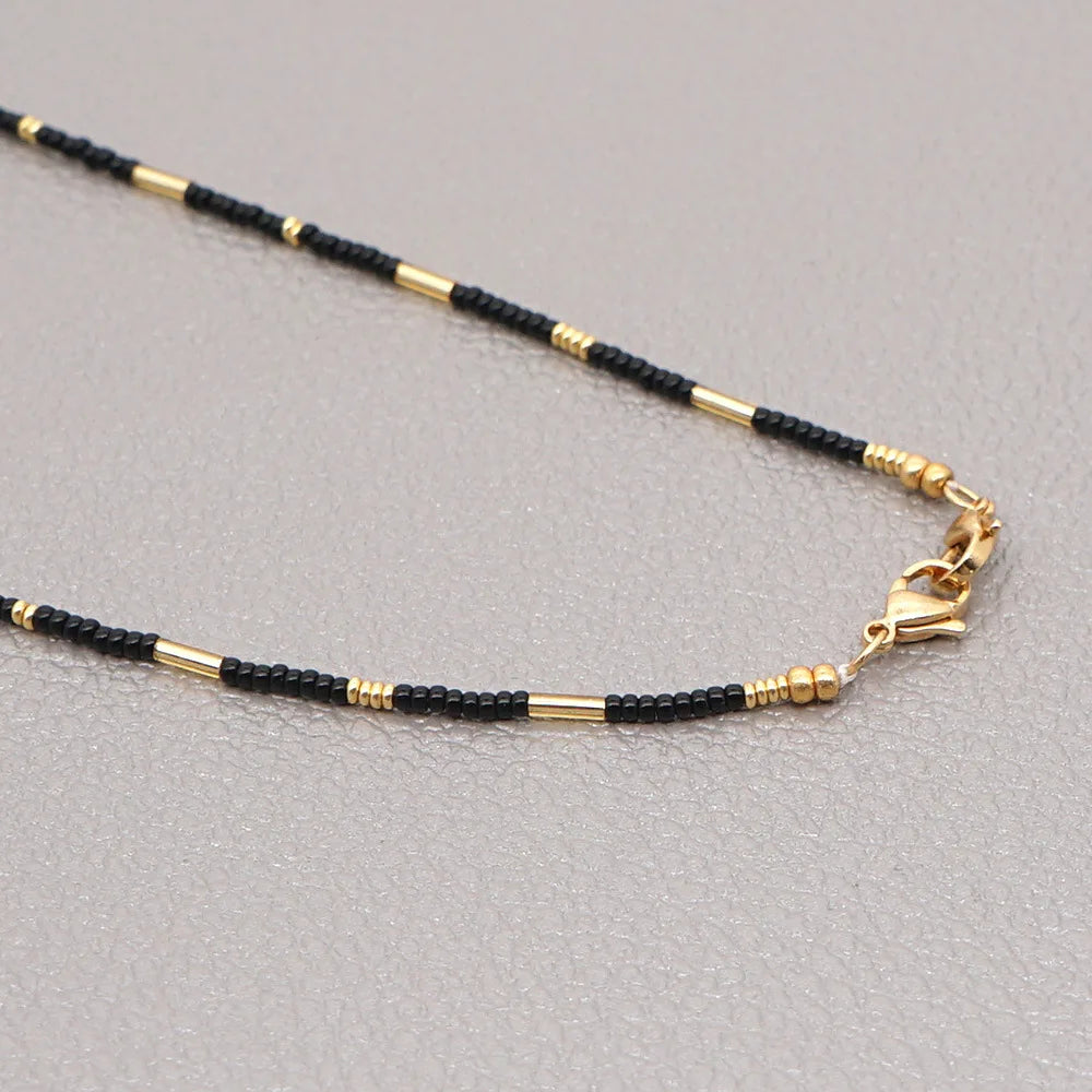 Hemasa Simple Black Beads Mask Chain Holder Fashion Women Glasses Chain Holder