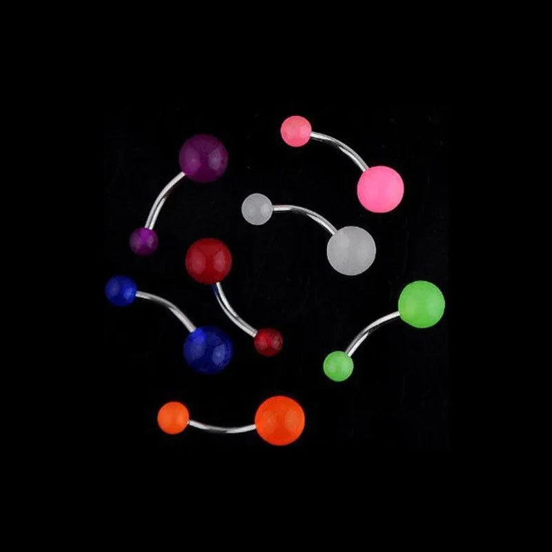 7Pcs/set 2021 New Night Glow Women's Fashion Belly Button Rings Navel Barbell Piercing Ombligo Party Body Jewelry Girls Gifts
