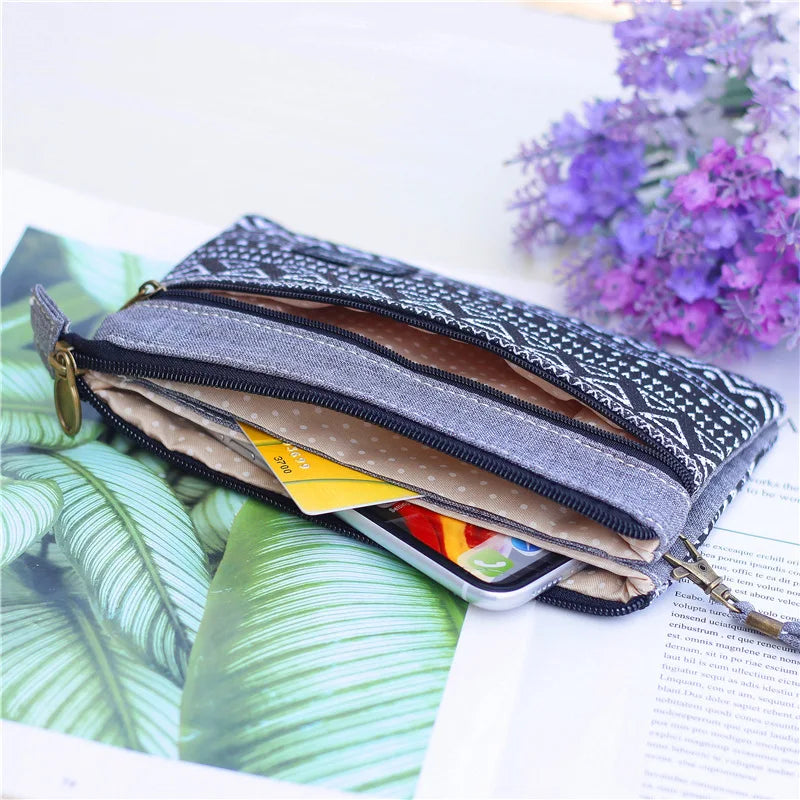 Hemasa Women's Cotton Long Organizer Wallet Ladies Coin Purse Female Clutch Small Phone Pouch Money Bag for Children / Kids/ Girls