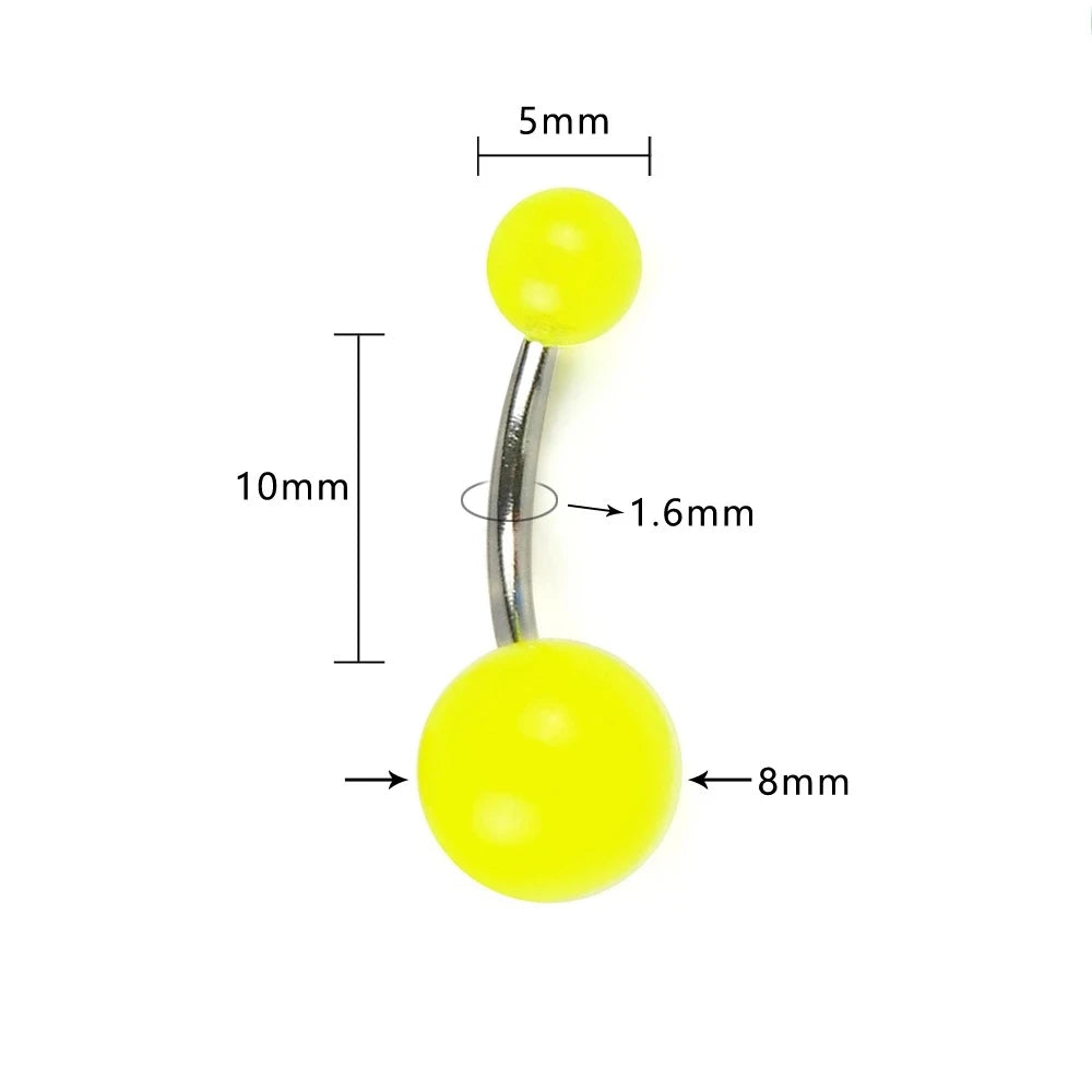 7Pcs/set 2021 New Night Glow Women's Fashion Belly Button Rings Navel Barbell Piercing Ombligo Party Body Jewelry Girls Gifts