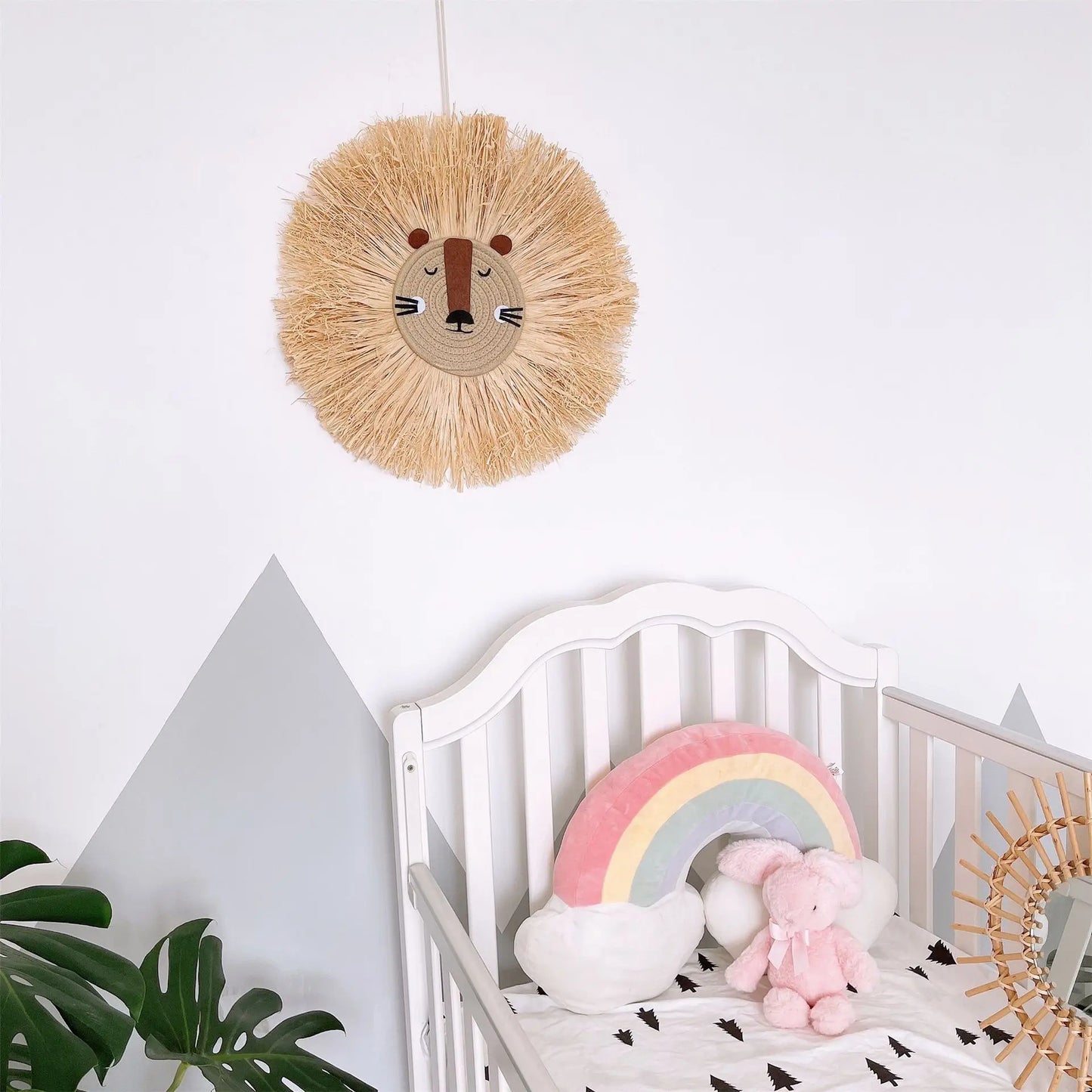 Nordic Nursery Baby Girl Boys Room Decor Wall Decor Handmade Quality Bear Lion 50CM Girl Boys Room Nursery Hanging Decoration