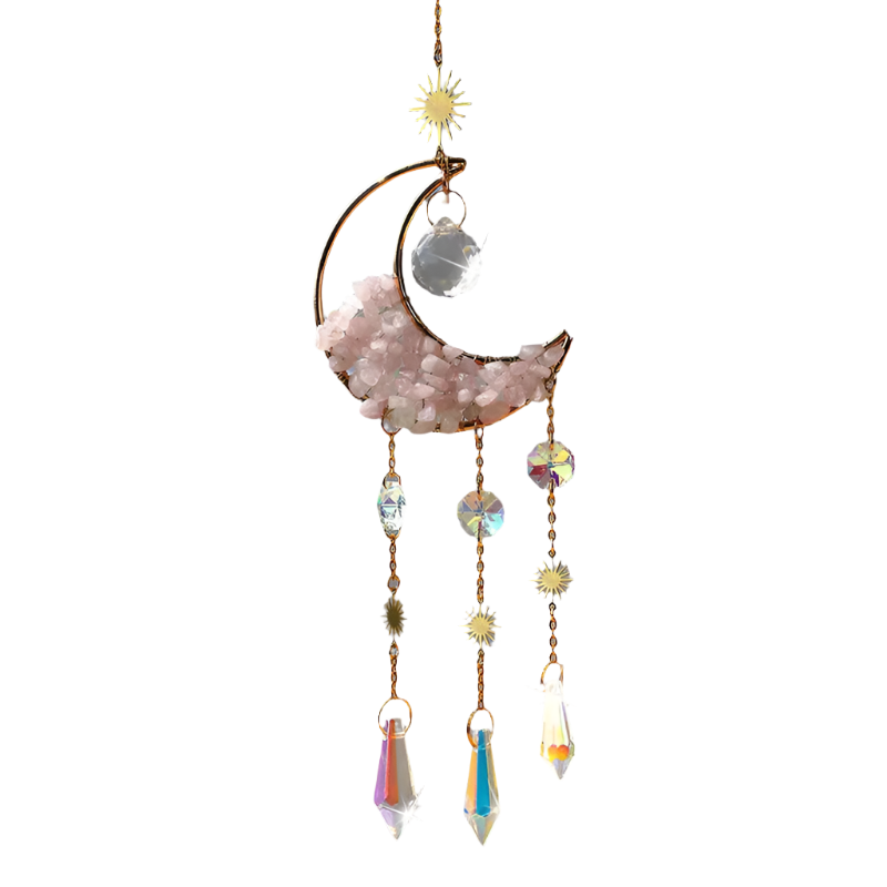 Natural crystal handmade hanging moon sun catcher crystal sun catchers hanging suncatcher