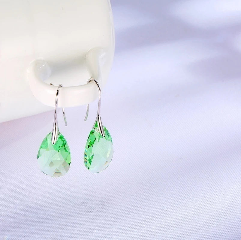 Women Fashion Water Drop Crystal Earrings Dangle Earring CZ Charm Bridal Wedding Engagement Jewelry Gifts