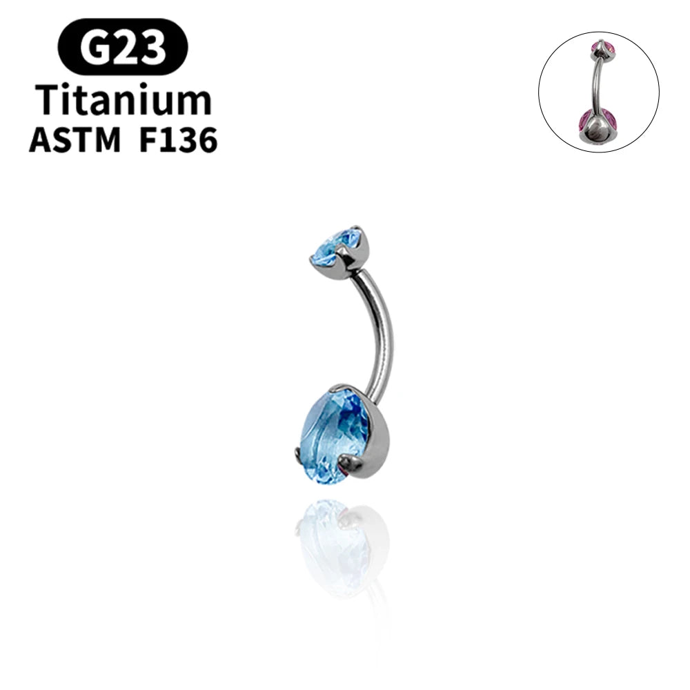 Belly Button Piercing ASTM G23 Titanium Zircons Navel Piercing Ring Body Jewelry Super Pretty Belly Button Ring For Women