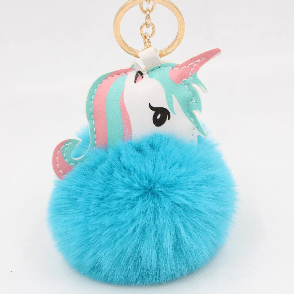 Fashion Key Chain Owl Fox Rhinestone Jewelry Unicorn Keychain for Women Girls Bag Cellphone Car Decoration
