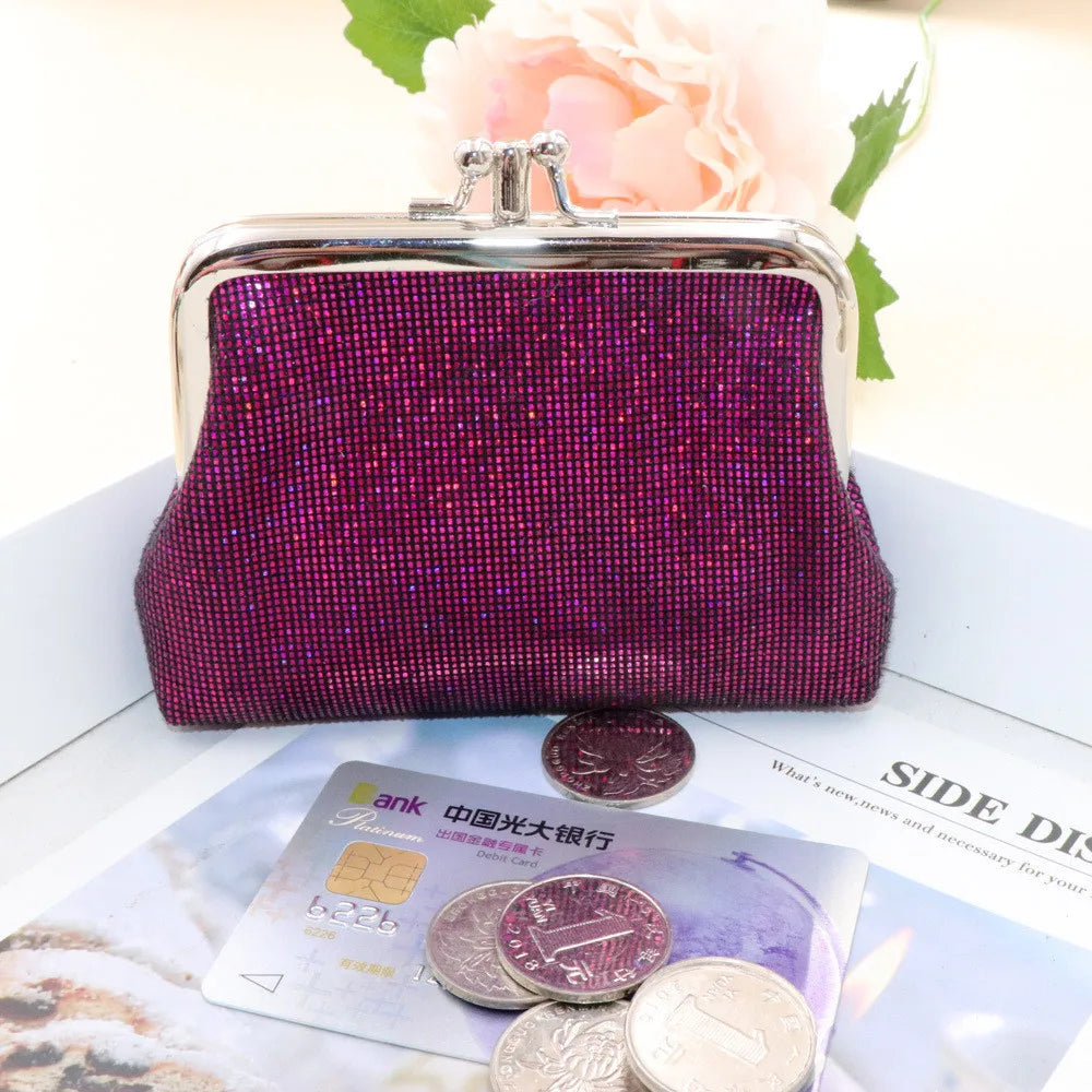 Retro Double Layer Bright Grid Short Wallet Creative Card Holder Mini Coin Purse For Women Wallet Hasp Clutch Bag Women'S Purses