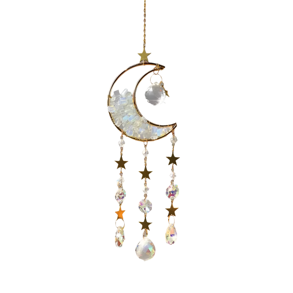 Natural crystal handmade hanging moon sun catcher crystal sun catchers hanging suncatcher