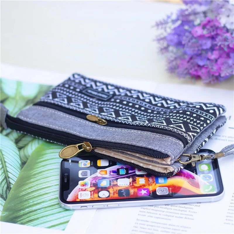 Hemasa Women's Cotton Long Organizer Wallet Ladies Coin Purse Female Clutch Small Phone Pouch Money Bag for Children / Kids/ Girls
