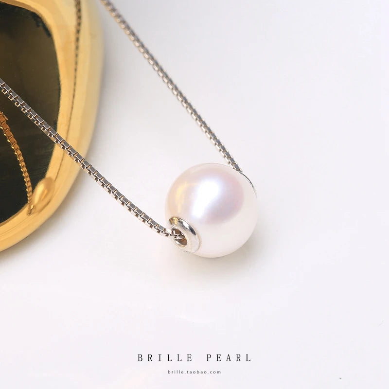 Hemasa  Pearl Pendant Necklace S925 Silver  pearl necklace for women/Girls