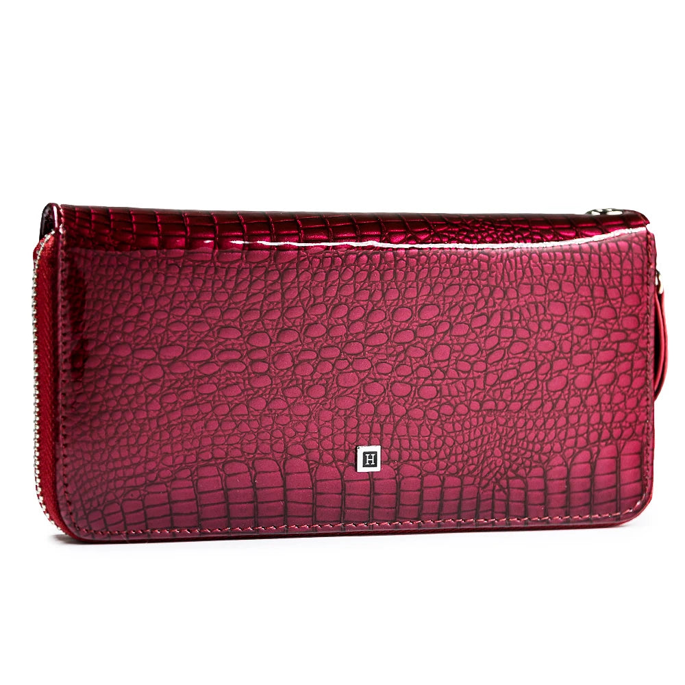 HH Fashion Women Wallets and Purses  Wristlet Wallets Female Zipper Long wallet Ladies ID Card  Coin Purse  Alligator Clutch