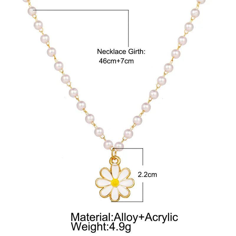 Romantic Small Daisy Pendant Necklace For Women Sweet Flower Necklaces Clavicle Chain Birthday Gift Jewelry