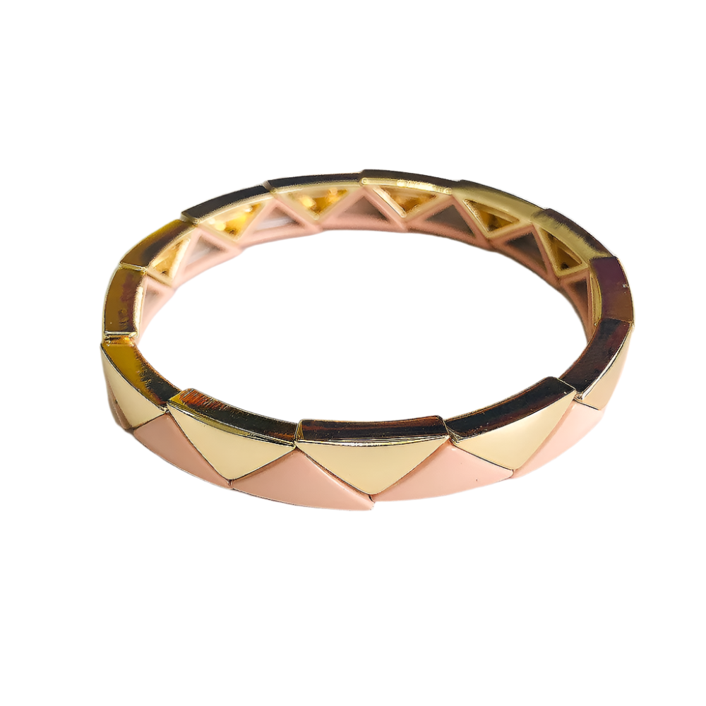Hemasa Pink Rainbow Enamel Tile Beaded Bracelets for women/Girls