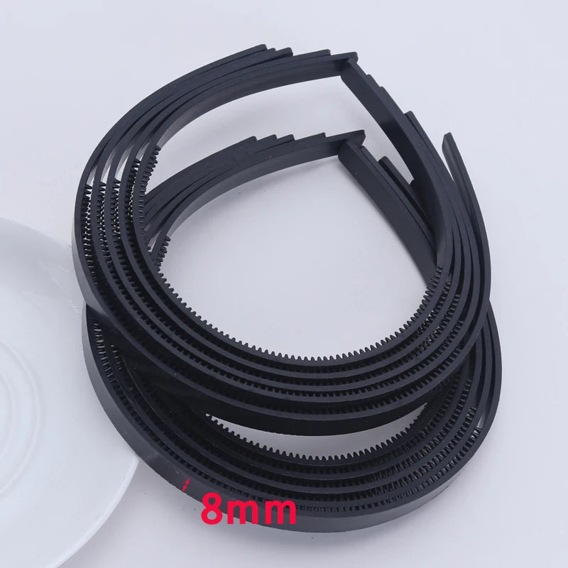 10pcs/lot 8mm /10mm Wide Teeth Hairbands Girls Plastic Headbands Lady Jewelry Findings Diy Tools White Black Hair Accessory