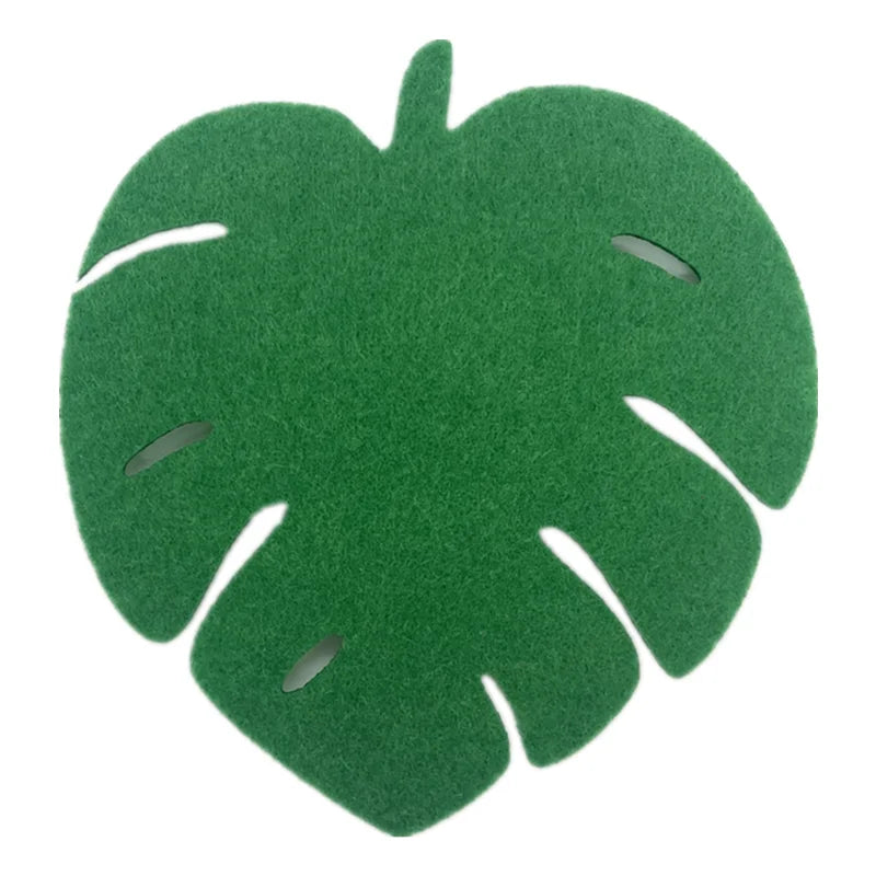 8 pcs Leaf Felt Coaster Cup Mats Cartoon Pad Fabric Summer Party Decoration Flamingo Supplies For Home Felt Children Room
