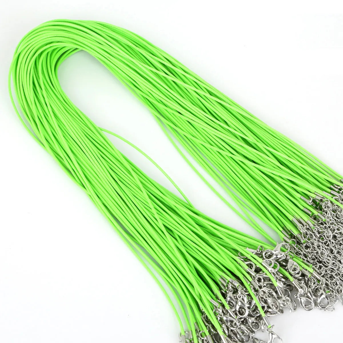 10Pcs 1.5/2mm Cotton Waxed Cord Adjustable Braided Rope String Necklace Chain with Lobster Clasp DIY Jewelry Making Handmade