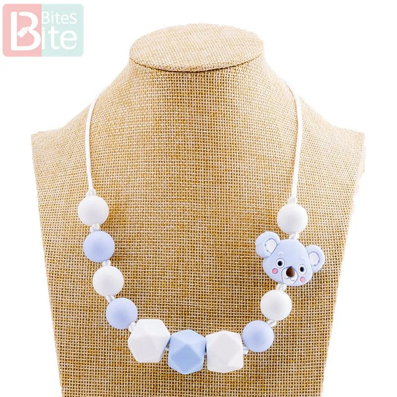 Heamsa 1pcs Baby Teething Necklace Food Grade Silicone Beads Long Chain Baby Goods Silicone Bead Nurse Gift For Baby Teether