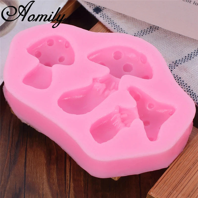 Aomily Mushroom Silicone Mold Cake Molds Fondant Molds Sugar Craft Chocolate Moulds Tools Cake Decorating Baking Accessories