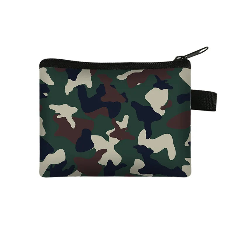 Hemasa Small Wallet Camouflage Pattern Portable Card Bag Coin Key Storage Bag To Customize Coin Purse Mini Bag
